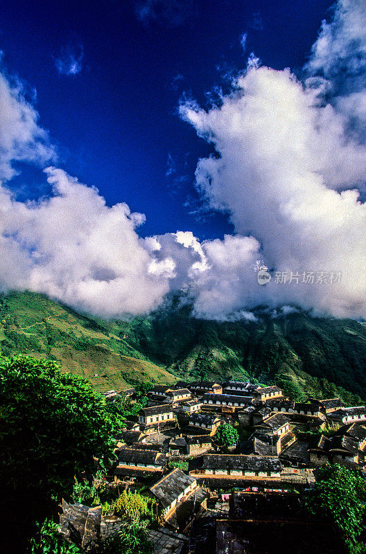 尼泊尔，Kaski区，Annapurna, ghrepani村。